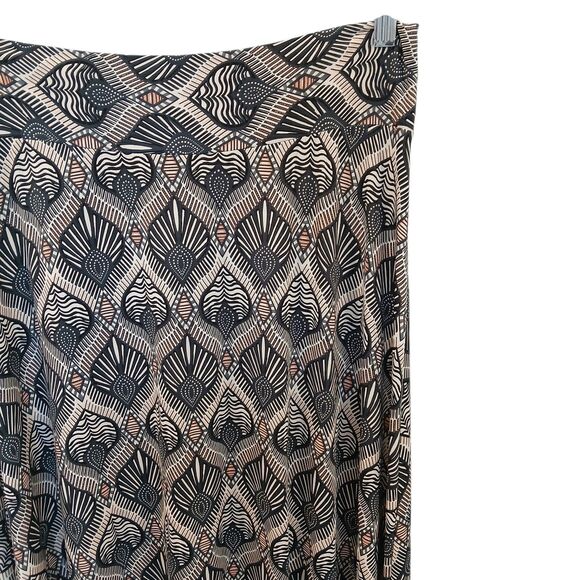 Versona Size Large Stretch Geometric Boho Maxi Skirt Elastic Waist Slinky Hippie - Picture 4 of 12